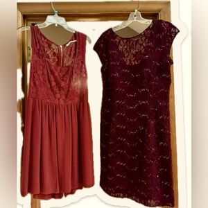 Two Deep Red cute PaRtY dresses! Like new size 10! Knock outs!